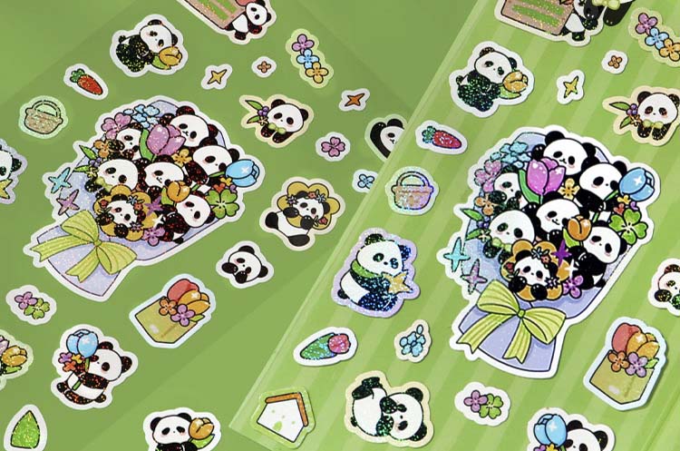 Stickers A Bunch Of Cuties Flower Panda