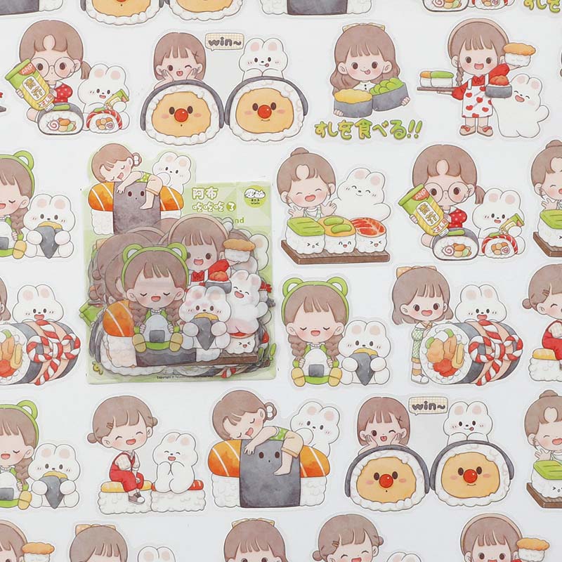 Stickers Abu Eats Sushi On Hand