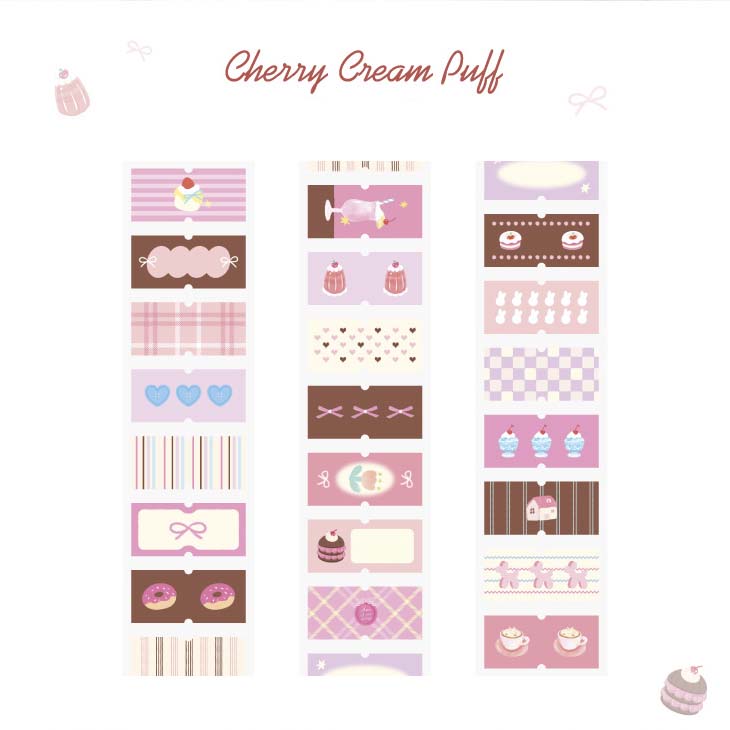 Stickers en Rollo Afternoon Tea Cherry Cream Puff