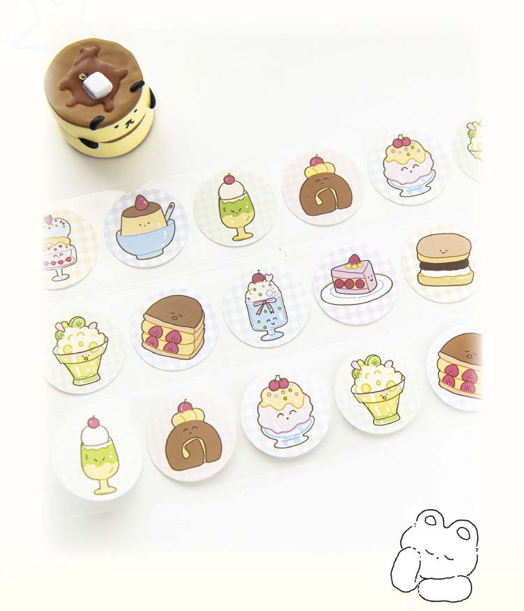 Stickers en Rollo Afternoon Tea Time Bear Coffee