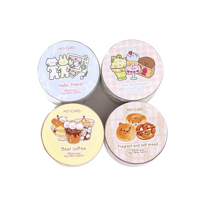 Stickers en Rollo Afternoon Tea Time Bear Coffee