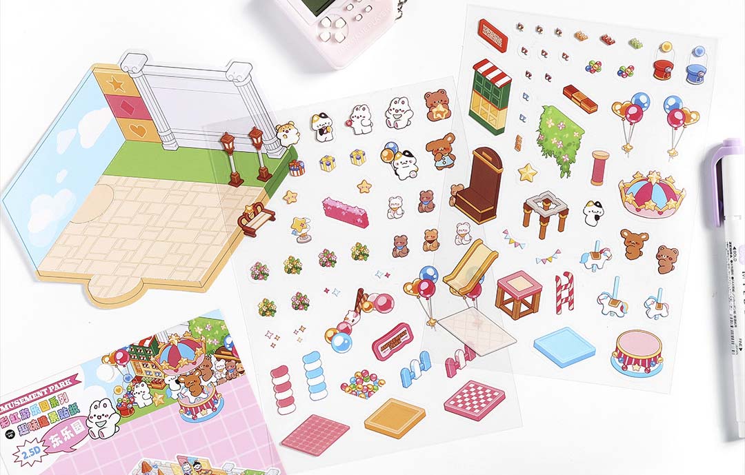 Stickers Escenario 3D Amusement Park East Park