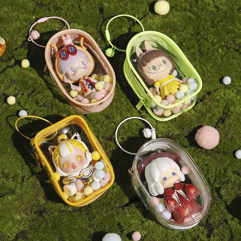 Llavero Bolso Transparente para Figuras White Oval