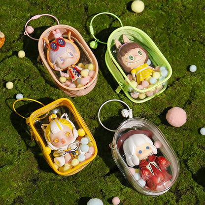 Llavero Bolso Transparente para Figuras White Oval