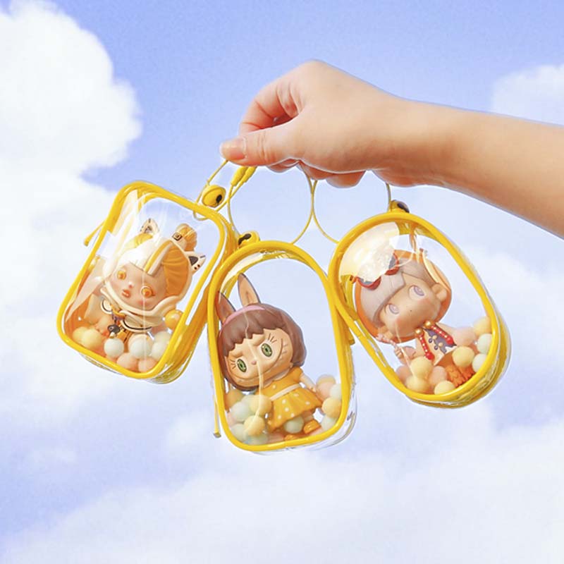 Llavero Bolso Transparente para Figuras White Oval