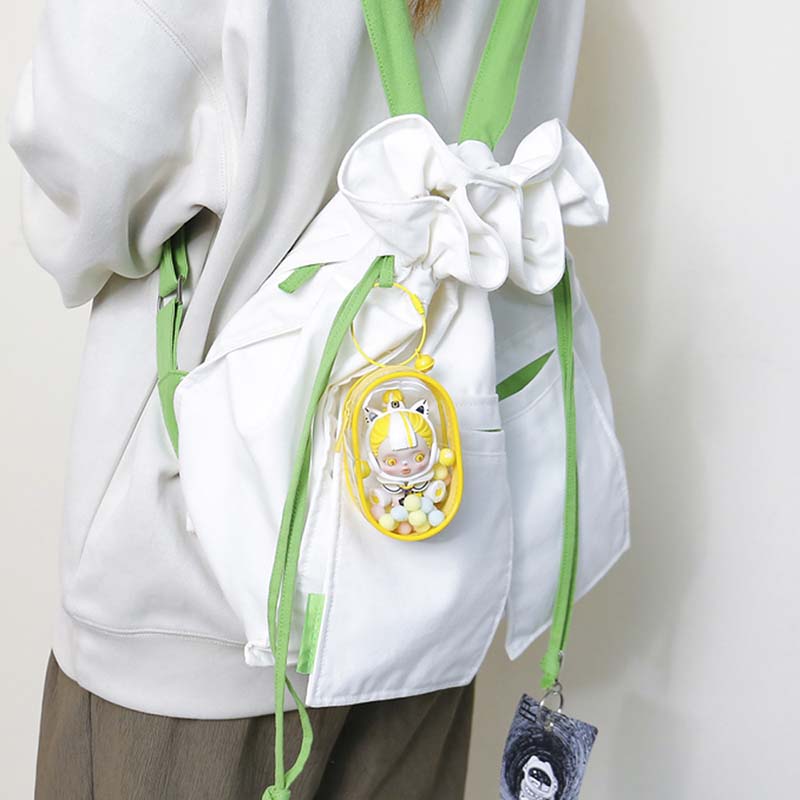 Llavero Bolso Transparente para Figuras White Oval