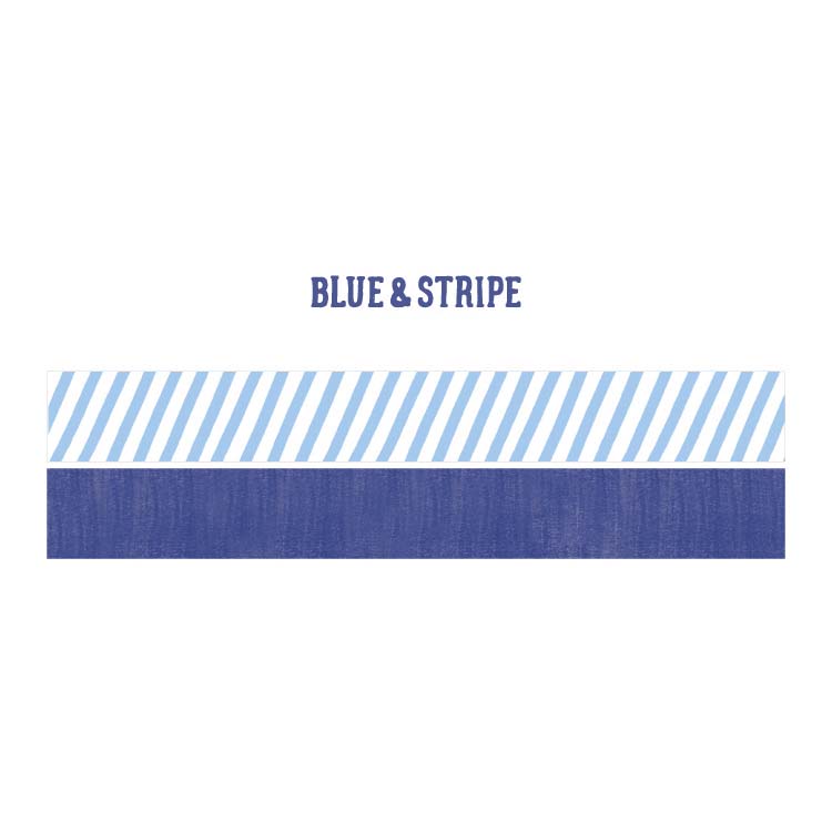 Washi Tapes Basic Hand Drawn Blue &amp; Stripe