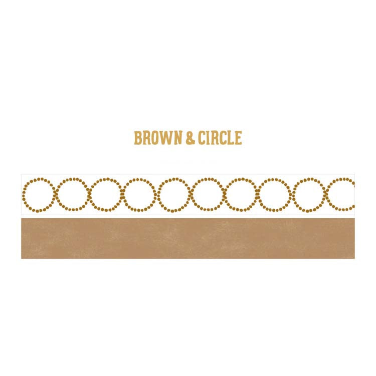 Washi Tapes Basic Hand Drawn Brown &amp; Circle