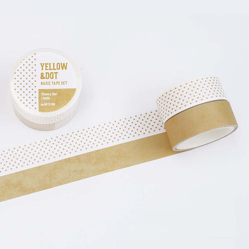 Washi Tapes Basic Hand Drawn Yellow &amp; Dot