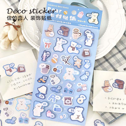 Stickers Bears Polka Blue