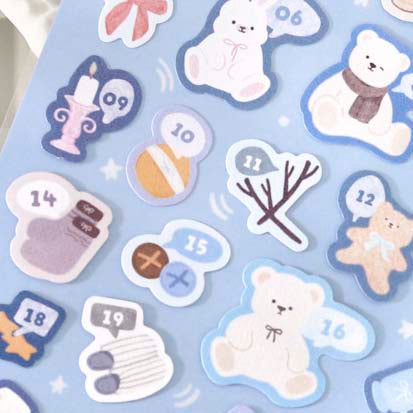 Stickers Bears Polka Blue