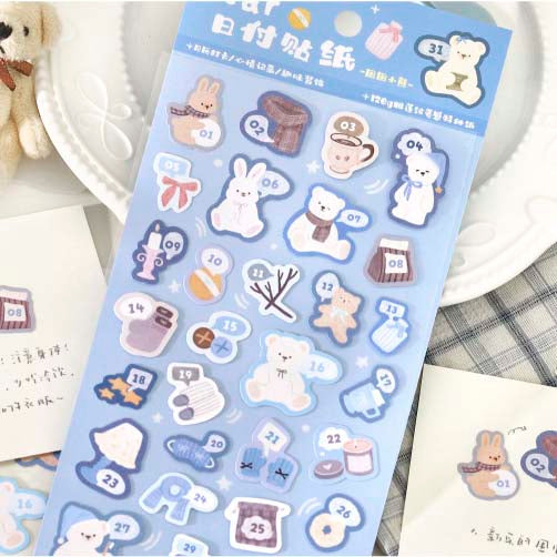 Stickers Bears Polka Blue