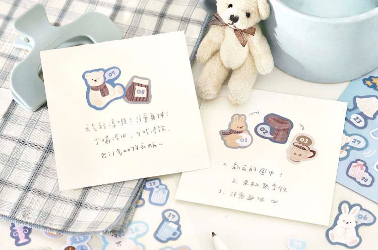 Stickers Bears Polka Blue