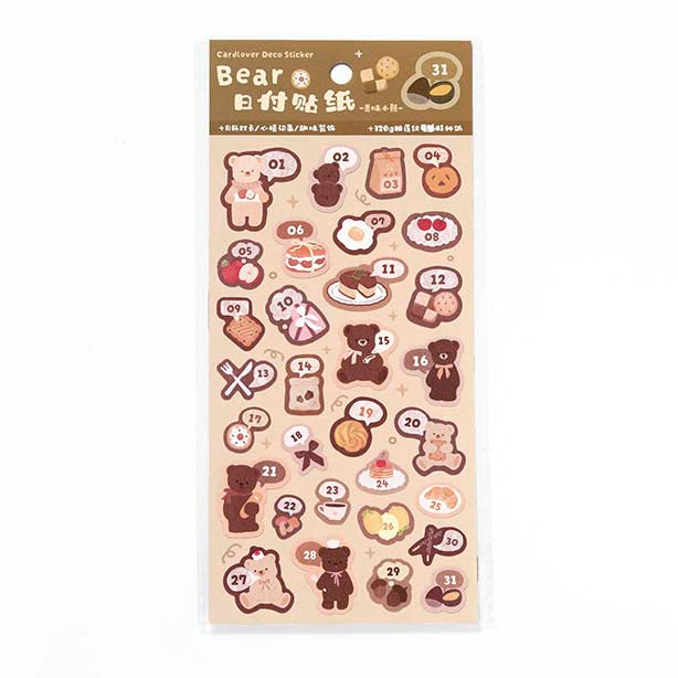 Stickers Bears Polka Brown