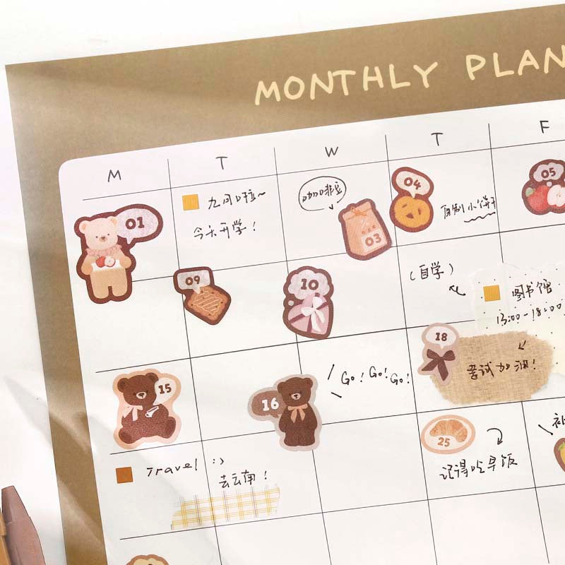 Stickers Bears Polka Brown
