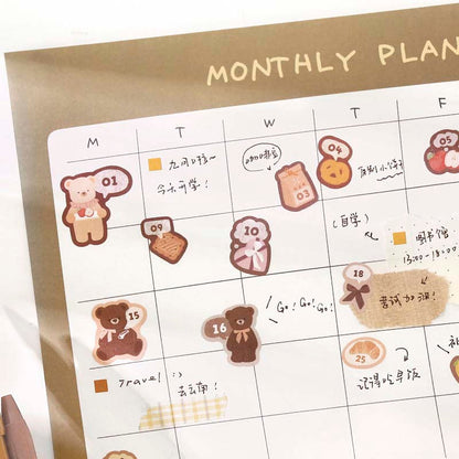 Stickers Bears Polka Brown