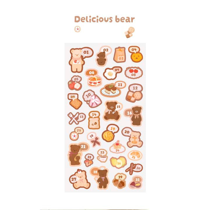 Stickers Bears Polka Brown