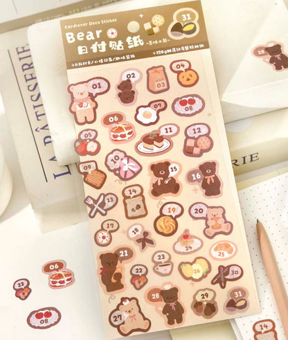 Stickers Bears Polka Brown