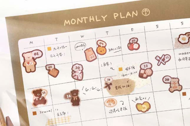 Stickers Bears Polka Brown