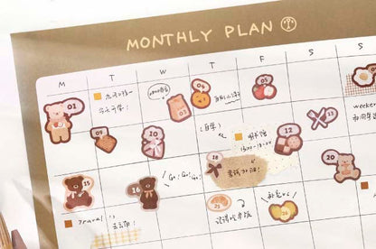 Stickers Bears Polka Brown