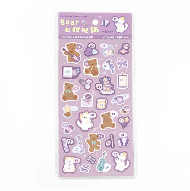 Stickers Bears Polka Purple
