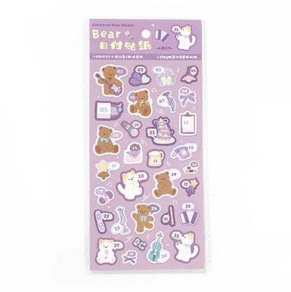 Stickers Bears Polka Purple