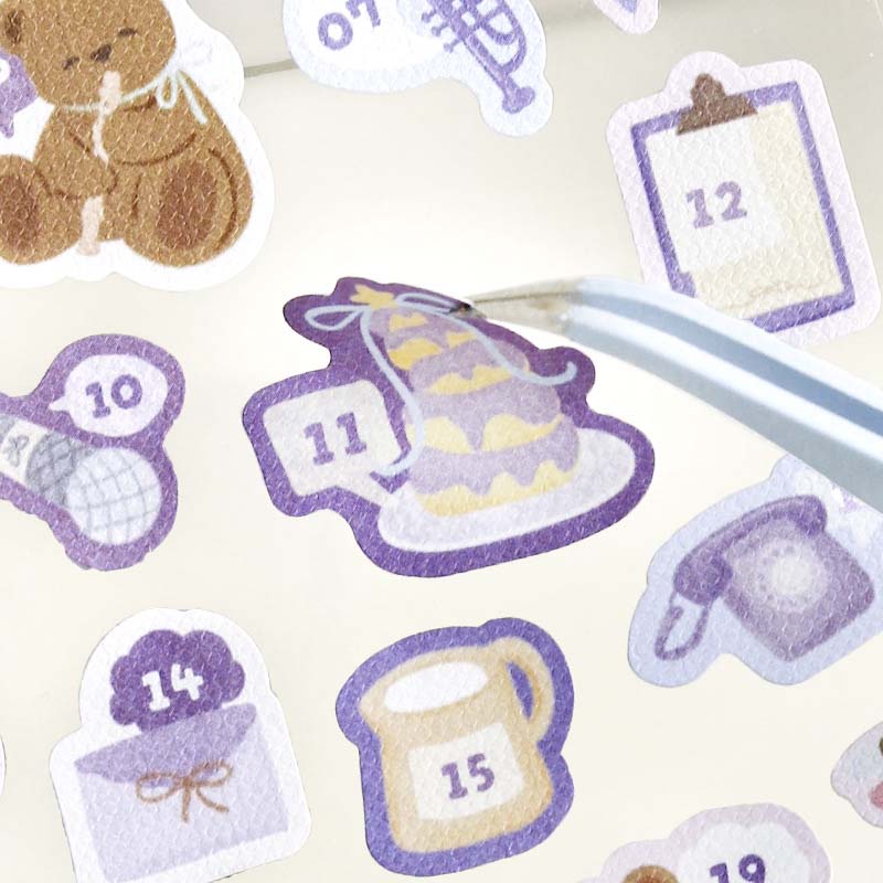Stickers Bears Polka Purple