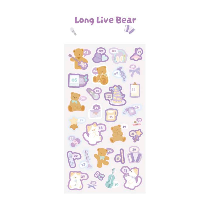 Stickers Bears Polka Purple