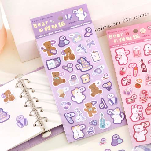 Stickers Bears Polka Purple