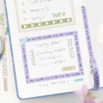 Washi Tape Slim Foil Blueberry