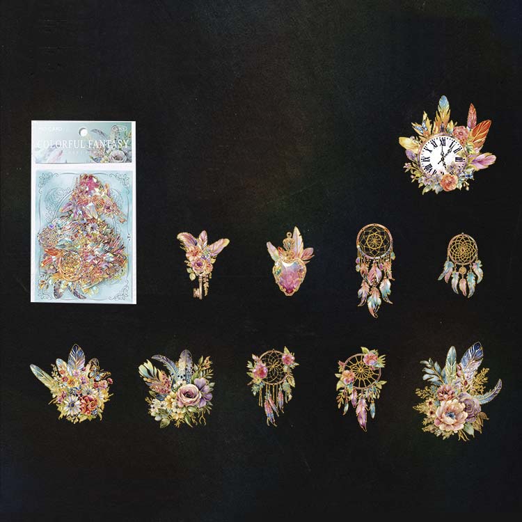 Stickers Boundless Feather Colorful Fantasy