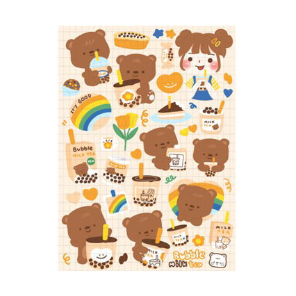 Stickers A6 Bubble Tea Bear