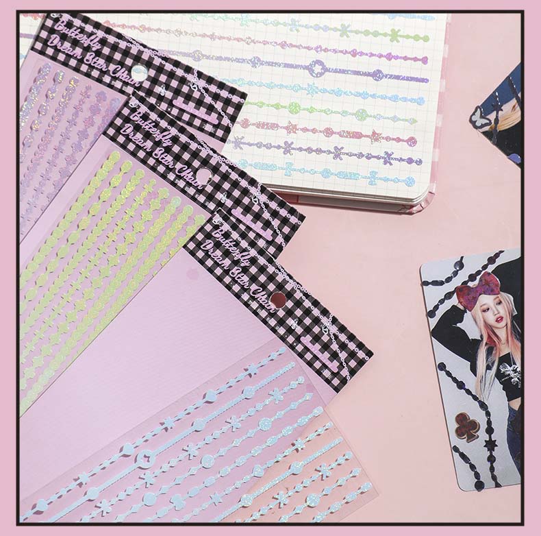 Set de Stickers Butterfly Dream Star Chain Pink Style