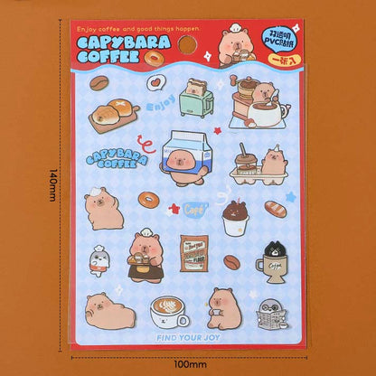 Stickers Capybara Coffee Caramel Mocha