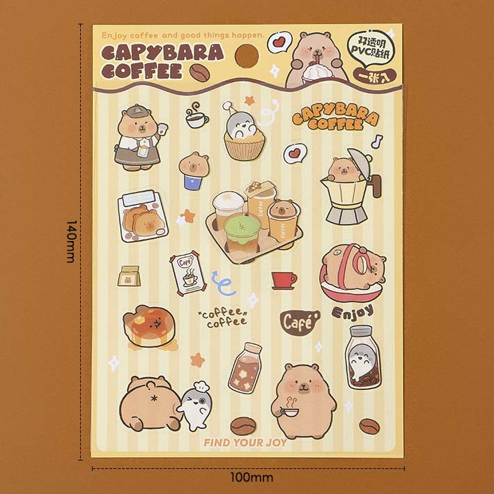Stickers Capybara Coffee Frozen Coffee