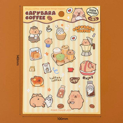 Stickers Capybara Coffee Frozen Coffee