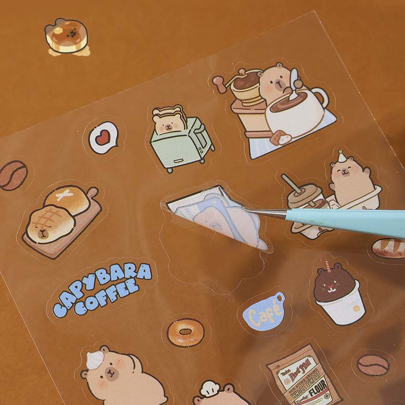 Stickers Capybara Coffee Caramel Mocha