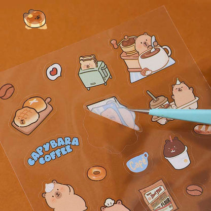 Stickers Capybara Coffee Caramel Mocha