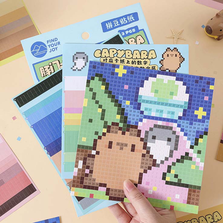 Stickers Mosaico de Números Capybara Alien Friends