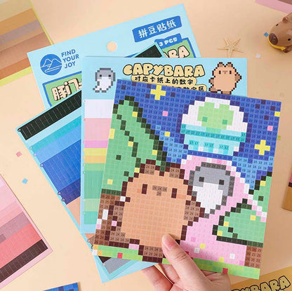 Stickers Mosaico de Números Capybara Alien Friends