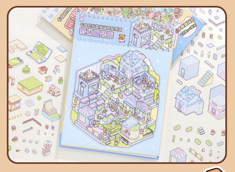 Libro de Stickers Escenario 3D Capibara Series