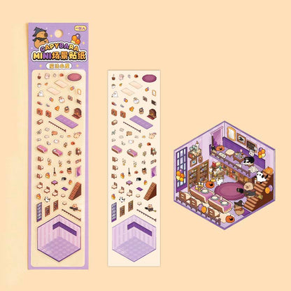Stickers Escenario 3D Mini Capybara Series Magic House