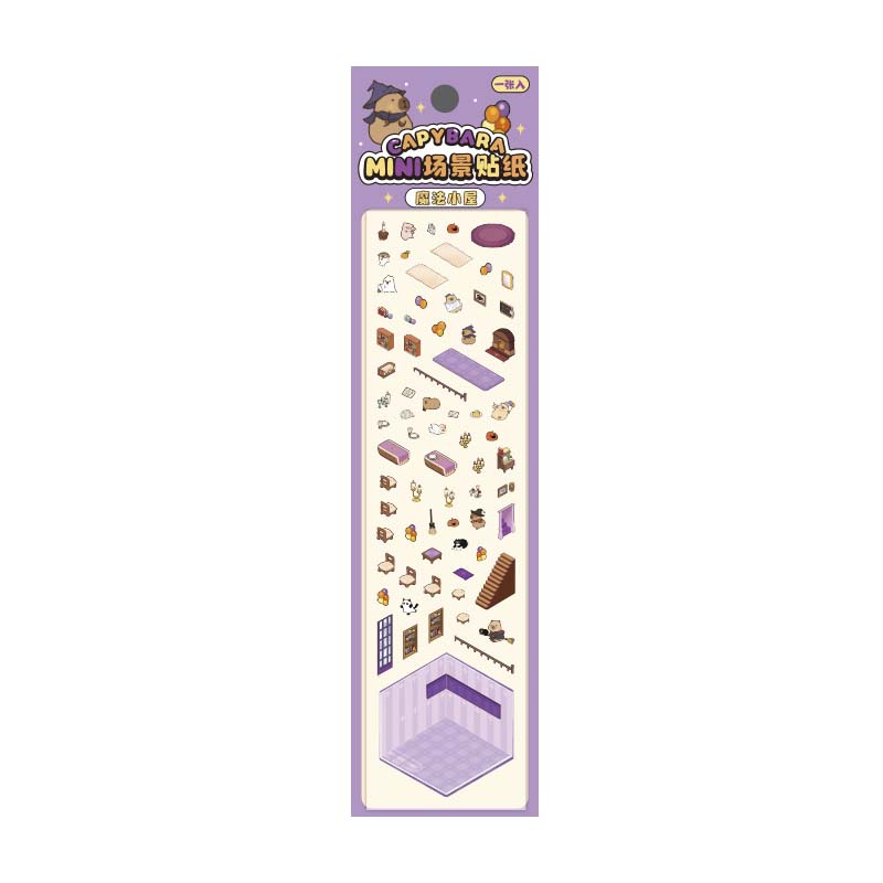 Stickers Escenario 3D Mini Capybara Series Magic House