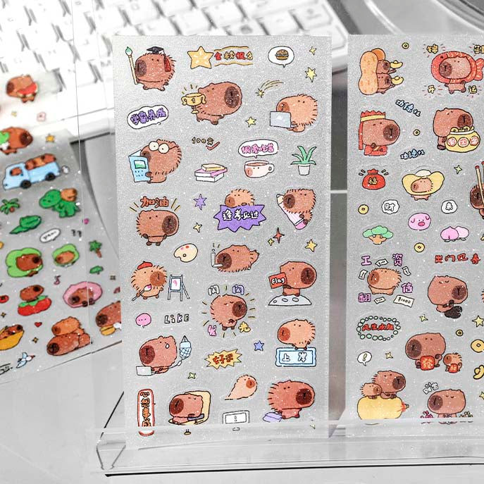 Stickers Capybara Series Studious Capybara