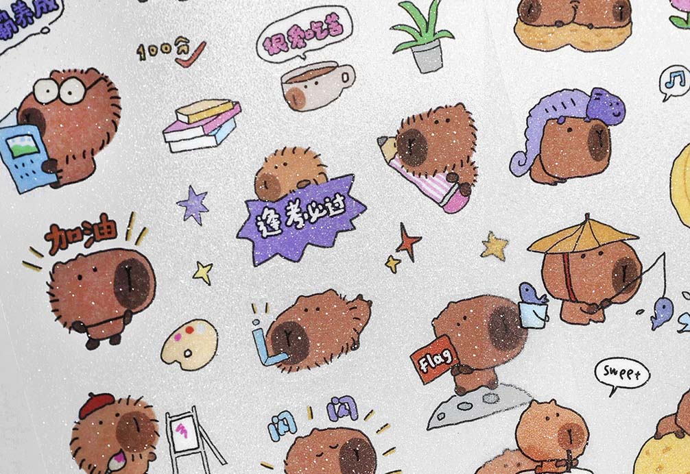 Stickers Capybara Series Studious Capybara