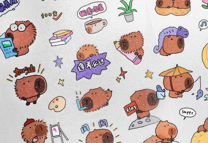 Stickers Capybara Series Studious Capybara