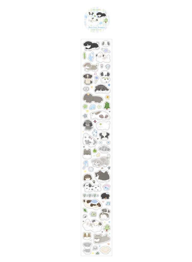 Stickers en Rollo Cat and Dog Business Racing Puppy