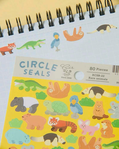 Stickers Circle Rare Animals