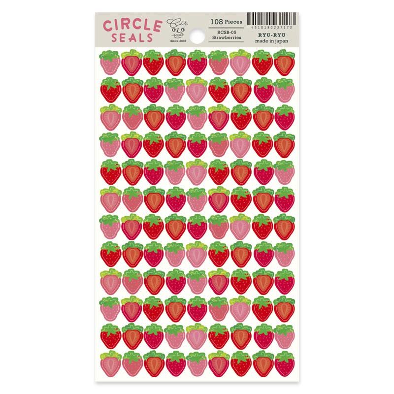 Stickers Circle Strawberry