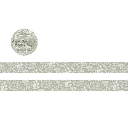 Washi Tape Colorful Flower Season Green Sunflower Poetry Page